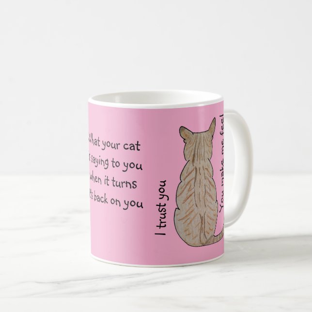 Caneca De Café Traseira de Rosas claro de Gato (Frente Esquerda)