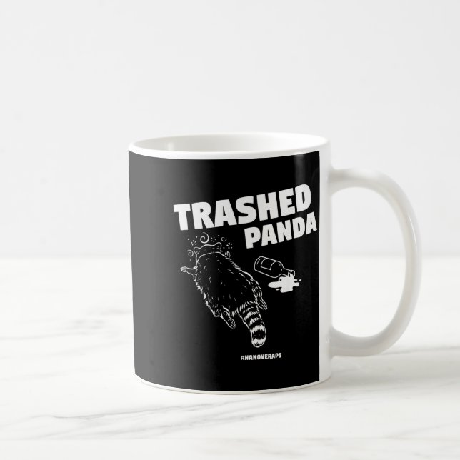 Caneca De Café Trashed Panda Drunken Raccoon Funny Meme  (Direita)