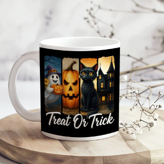 Caneca De Café "Tratar ou trucar" Gato do Cachorro do Pincel do H