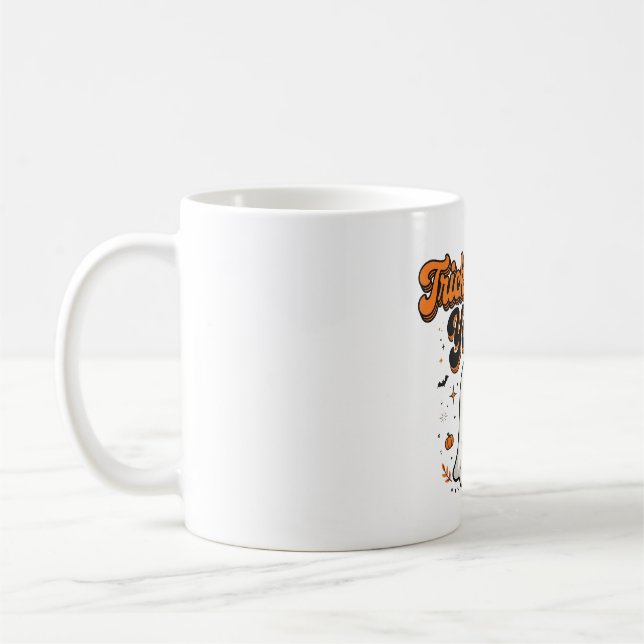 Caneca De Café Trate a Si Mesmo Com Doces ou Travessuras Fantasma (Esquerda)
