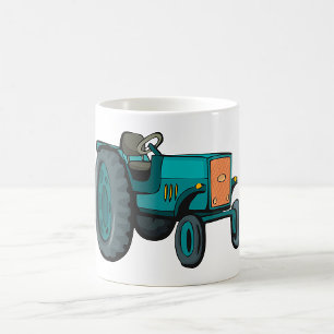 Caneca De Café Trator Azul Vintage Vida na Fazenda