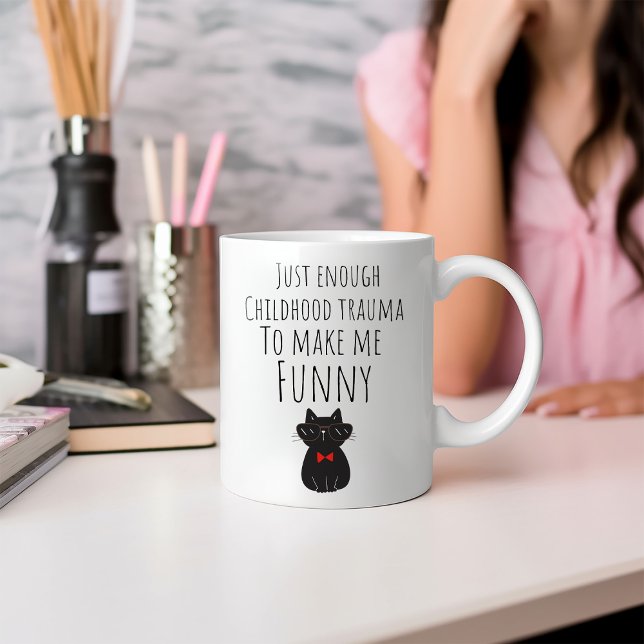 Caneca de Café Trauma Infantil Engraçado Suficient (Criador carregado)