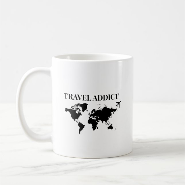 Caneca De Café Travel addict - world travel gift (Esquerda)