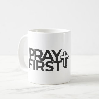 Caneca De Café Travesseiro de Citação de Fé 'Ore Primeiro' para C