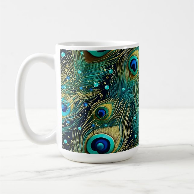 Caneca De Café Travesseiro decorativo de Paixão de Peacock (Esquerda)