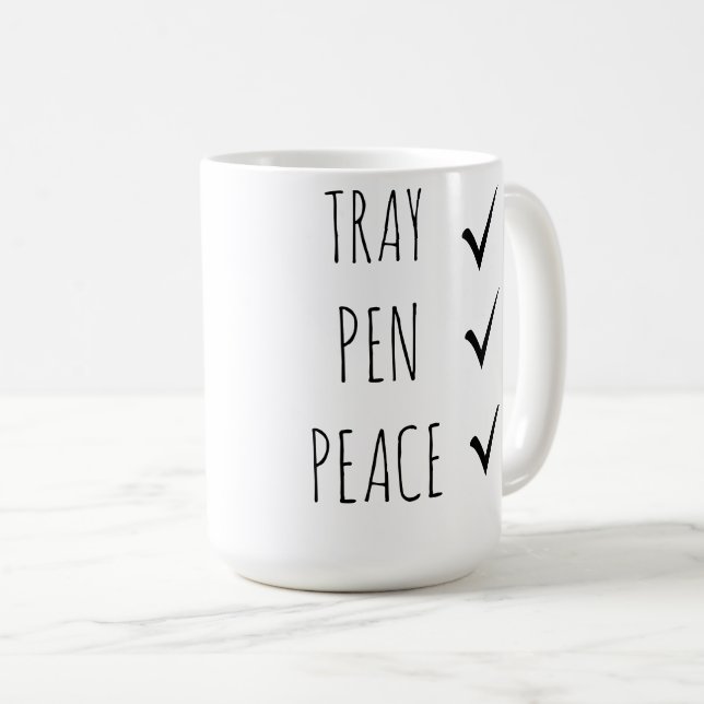 Caneca De Café Tray, pen, peace  (Frente Esquerda)