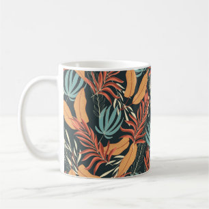 Caneca De Café Traz um padrão tropical sem costura com amarelo b