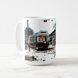 Caneca De Café TRC Neon Streetcar no Stn Large Classic Mug