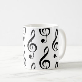 Caneca De Café Treble Clef Musical Lover Singer Piano Mug