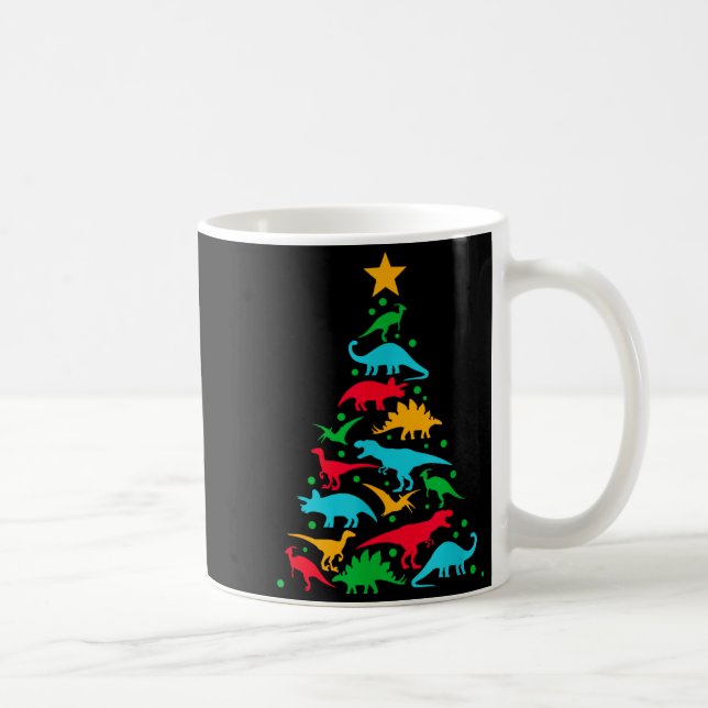 Caneca De Café Tree Rex Dinosaur Dino Tree Christmas Tree Funny  (Direita)