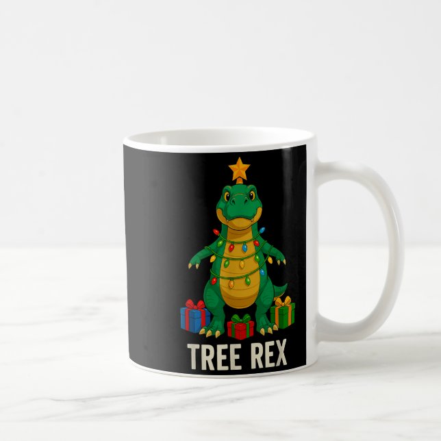 Caneca De Café Tree Rex Funny Dinosaur Christmas  (Direita)