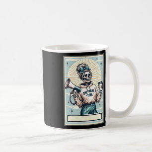 Caneca De Café Treinador de Animação Coquete Azul Esqueleto Cartã
