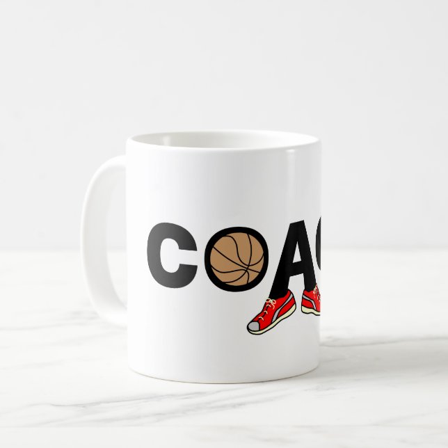 Caneca De Café Treinador de Basquete (Frente Esquerda)