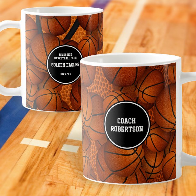 Caneca De Café treinador de basquetebol: época desportiva (Criador carregado)