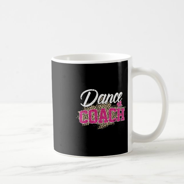 Caneca De Café Treinador de dança Leopard Engraçado Dançando Trei (Direita)