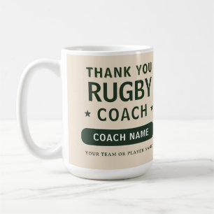 Caneca De Café Treinador de Equipe de Rugby Moderno