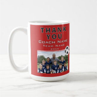 Caneca De Café Treinador de Futebol Foto da Equipe