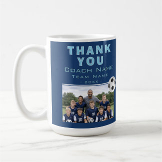 Caneca De Café Treinador de Futebol Foto da Equipe