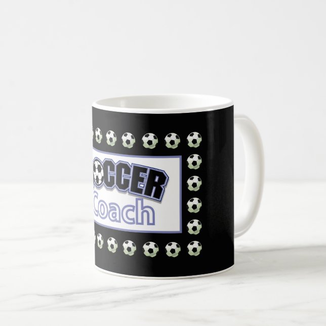 Caneca De Café Treinador De Futebol Obrigado, Bolas (Frente Esquerda)