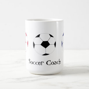 Caneca De Café Treinador de Futebol - Três Bolas Coloridas de Fu