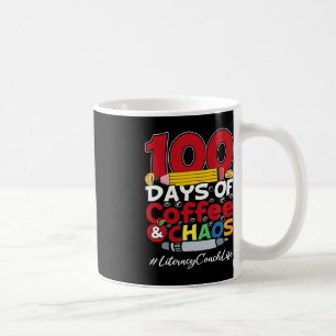 Caneca De Café Treinador De Literacia Feliz Mulher 100 Dias De Ca