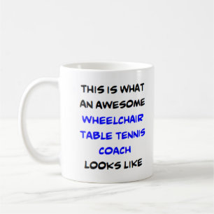 Caneca De Café treinador de tênis de mesa em cadeira de rodas, in