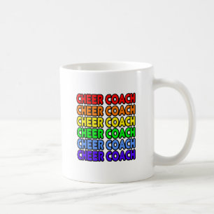 Caneca De Café Treinador do Rainbow Cheer