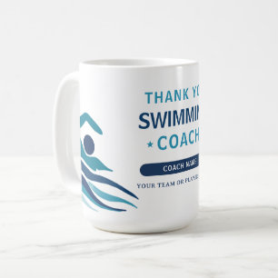 Caneca De Café Treinador Moderno de Natação de Equipe