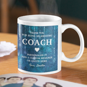 Caneca De Café Treinador Obrigado Mensagem Sensata Personalizada