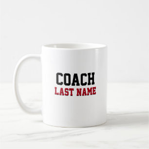 Caneca De Café Treinador Sobrenome Personalizado
