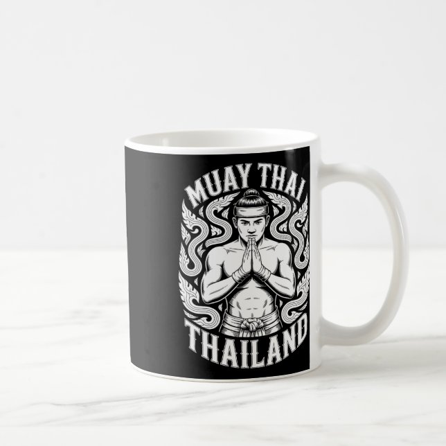 Caneca De Café Treinamento de Muay Thai Kickboxing Tailândia Vint (Direita)