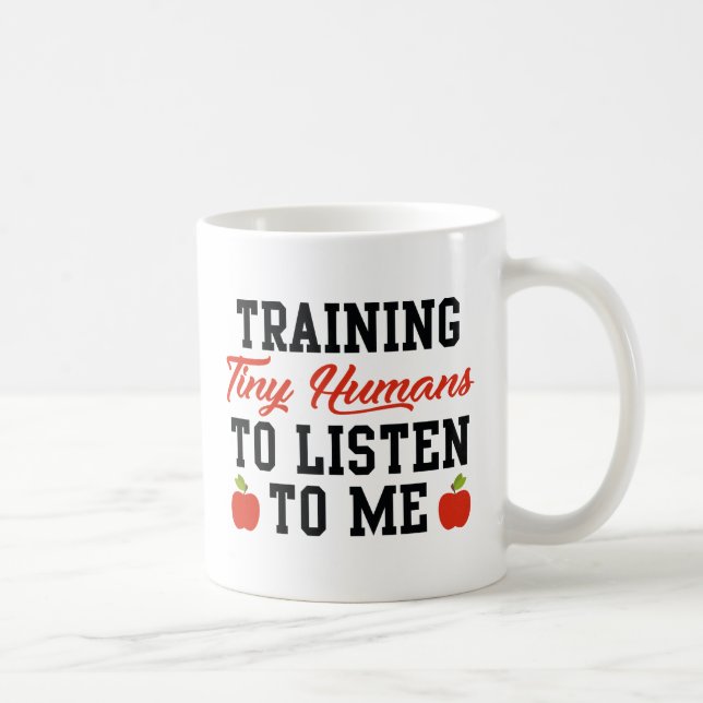 Caneca De Café Treinando Pequenos Humanos Para Me Ouvir (Direita)