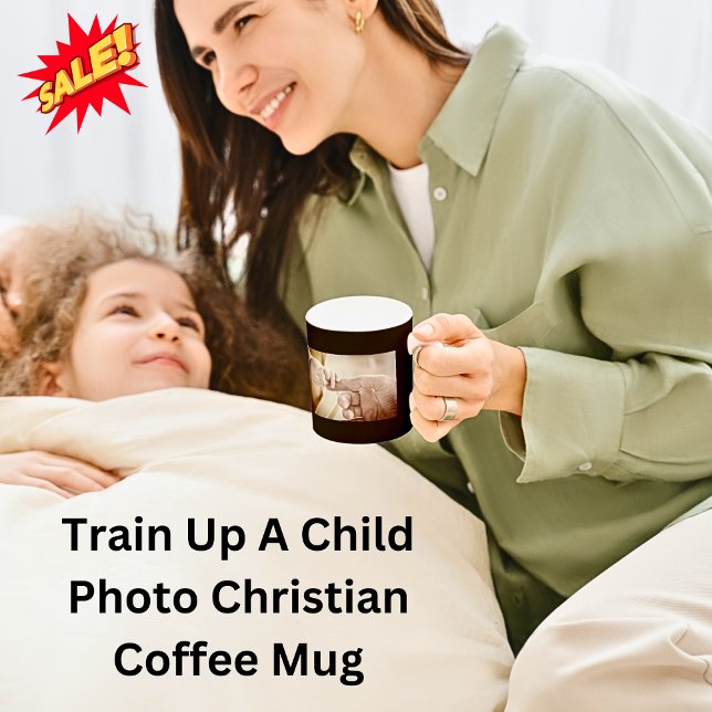 Caneca De Café Treinar Uma Foto Personalizada De Cotação De Bíbli (Train Up A Child Bible Quote Coffee Mug)