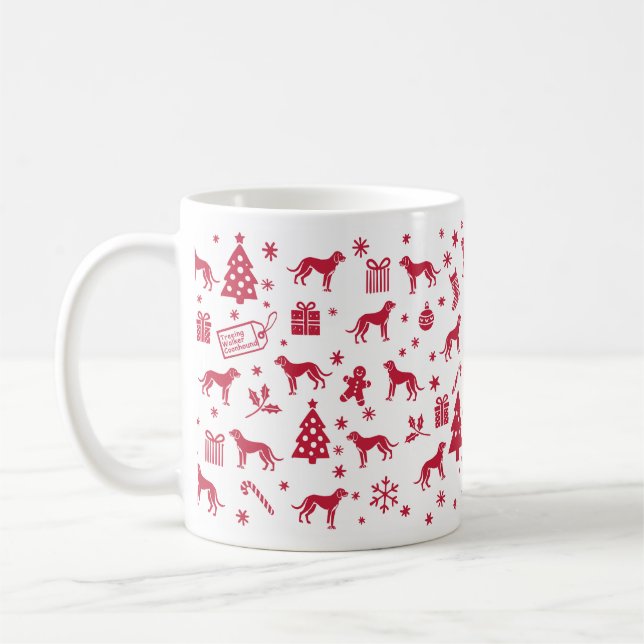 Caneca De Café Treing Walker Coonhound Design de Natal (Esquerda)