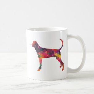 Caneca De Café Treing Walker Coonhound Geométrico Silhouette