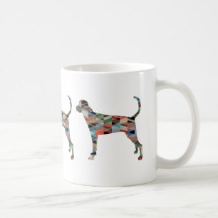 Caneca De Café Treing Walker Coonhound Geométrico Silhouette