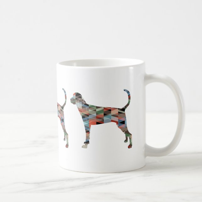 Caneca De Café Treing Walker Coonhound Geométrico Silhouette (Direita)