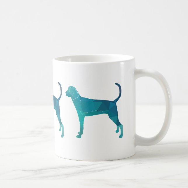 Caneca De Café Treing Walker Coonhound Geométrico Silhouette (Direita)