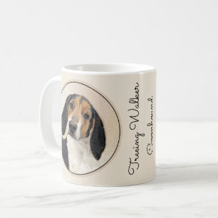 Caneca De Café Treing Walker Coonhound Painting - Arte Original