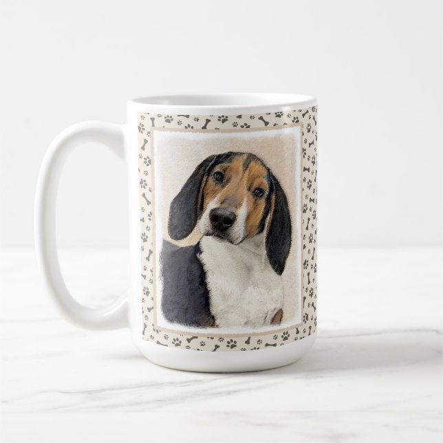 Caneca De Café Treing Walker Coonhound Painting - Arte Original (Esquerda)