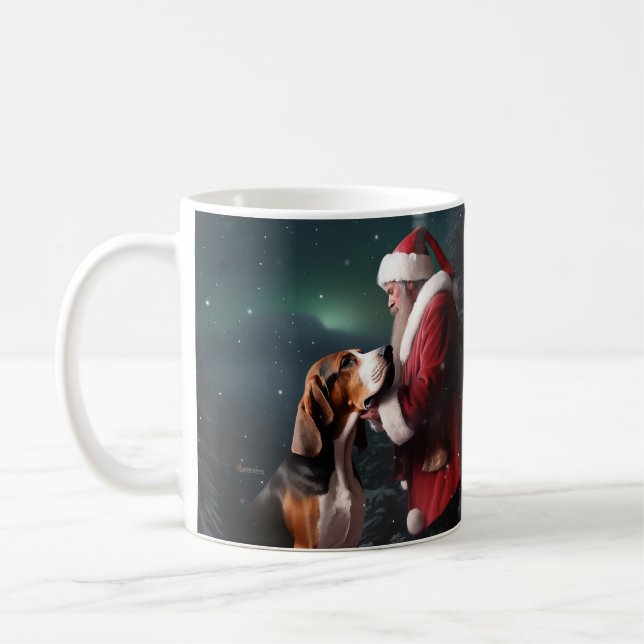 Caneca De Café Treing Walker Coonhound Santa Claus Natal (Esquerda)