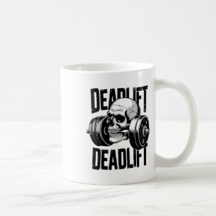 Caneca De Café Treino de Esqueleto de Caveira Deadlift Powerlifti