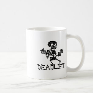Caneca De Café Treino de Levantamento Terra no Halloween Esquelet