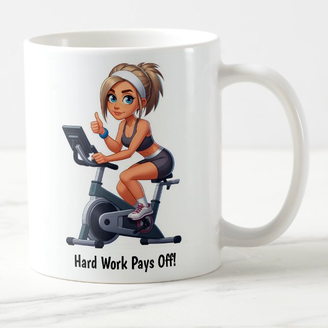 Caneca De Café Treino Personalizável de Bicicleta de Exercícios (Criador carregado)