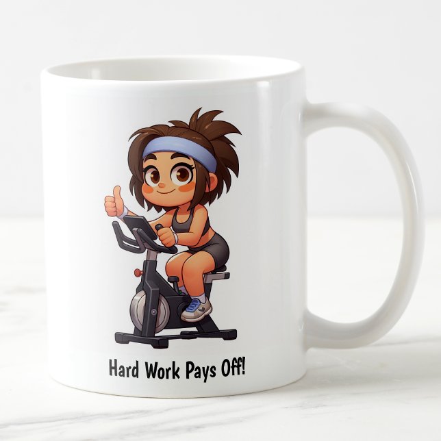 Caneca De Café Treino Personalizável de Bicicleta de Exercícios (Criador carregado)