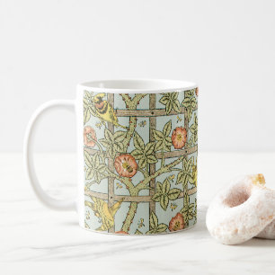 Caneca De Café Treliça por William Morris, Têxtil de Jardim Vinta
