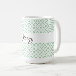 Caneca De Café Treliça Verde Personalizada em Treliça