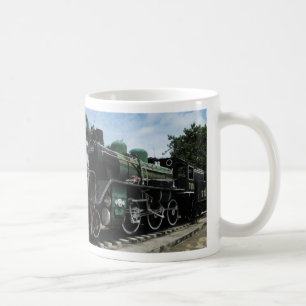 Caneca De Café Trem a vapor da Segunda Guerra Mundial na ponte do