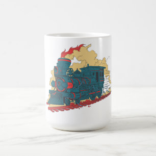 Caneca De Café Trem a Vapor Retro - Amante do Transporte Antigo