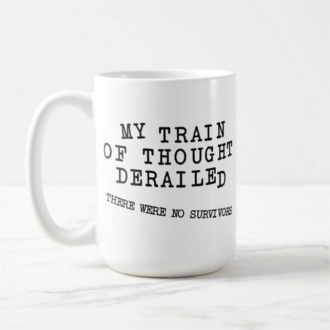 Caneca De Café Trem De Pensamento Derrailed FunnyMug (Esquerda)